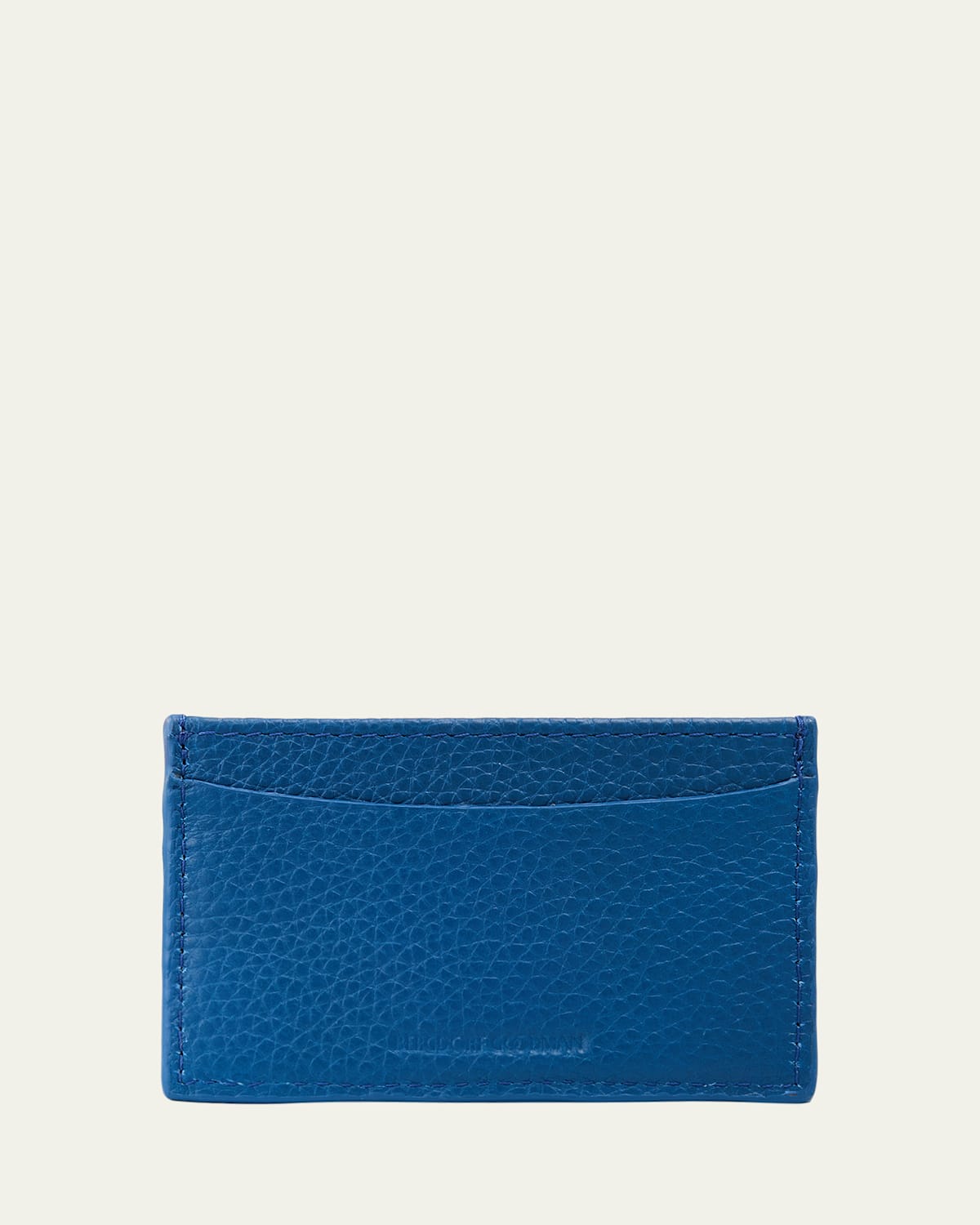 Graphic Image Slim Leather Card Case In Blue