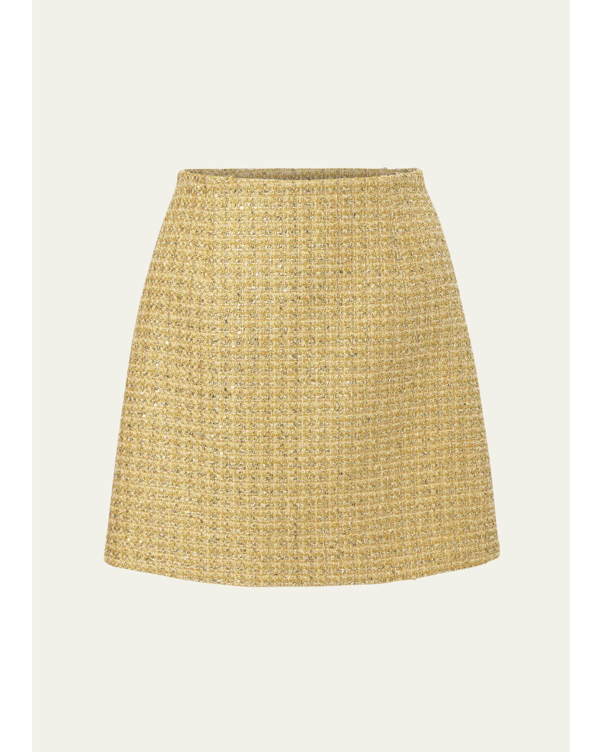 Metallic Tweed Mini Skirt