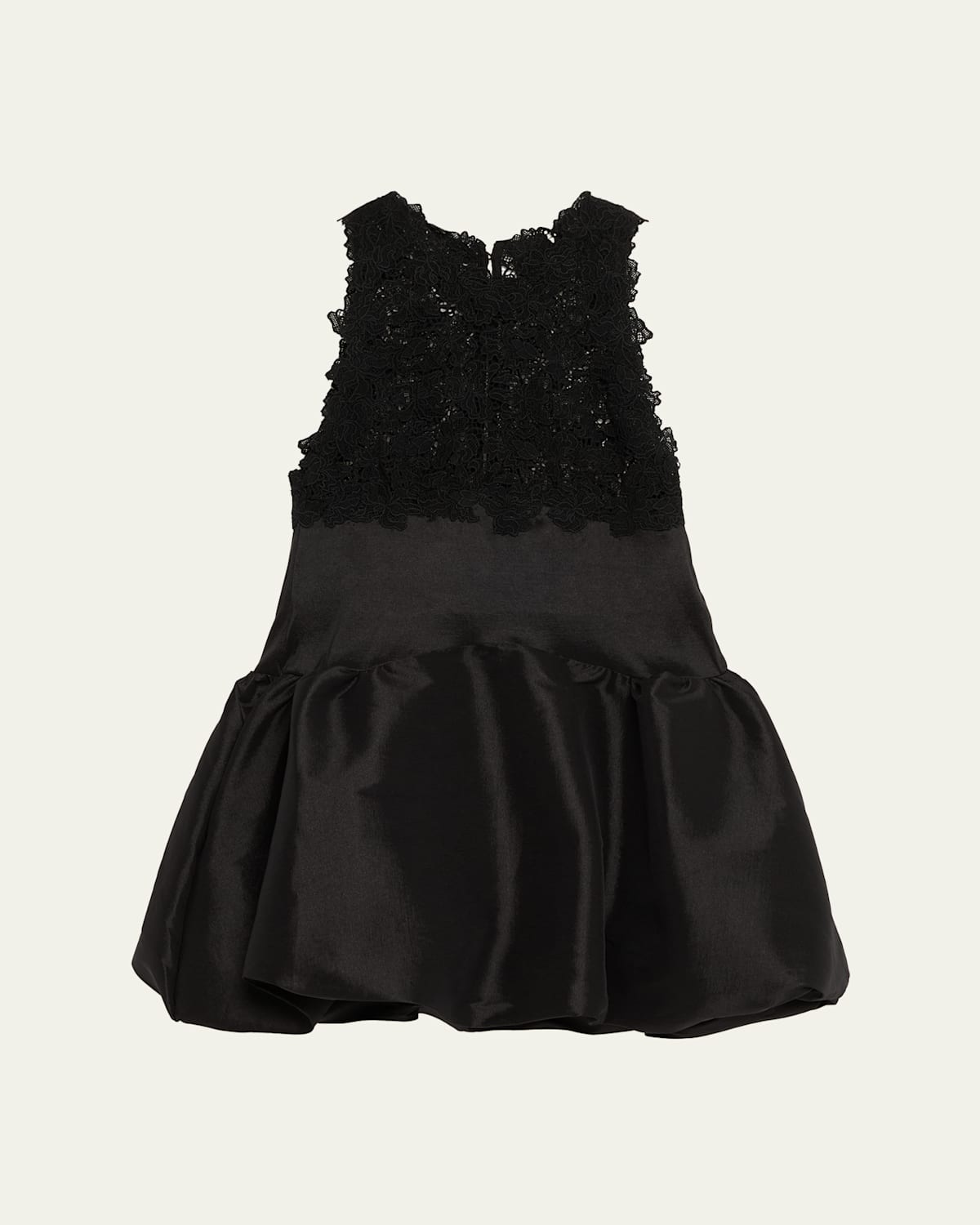 Kika Vargas Hattie Lace And Taffeta Bubble Mini Dress In Black