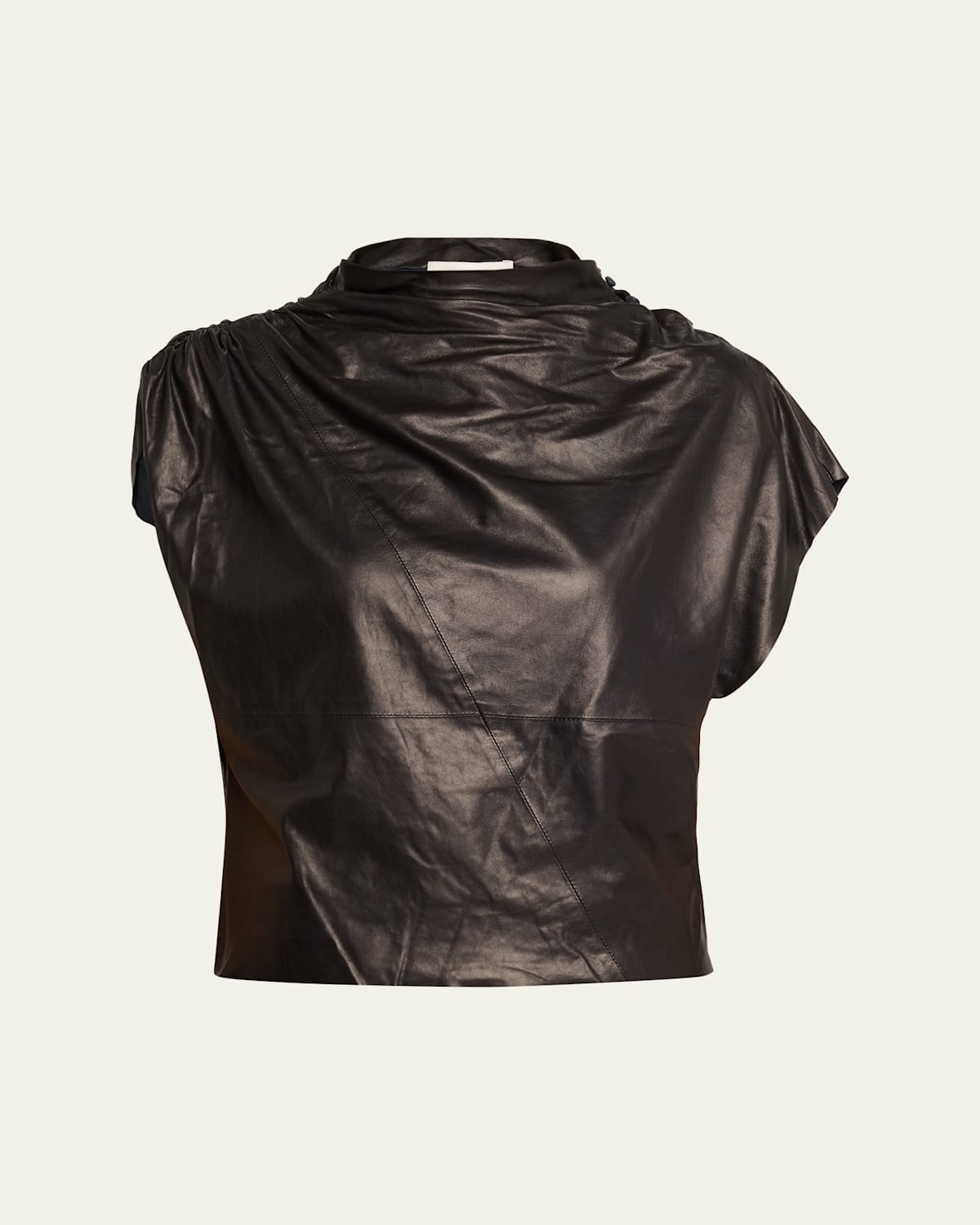 Twp Wish You Would Draped Leather Blouse