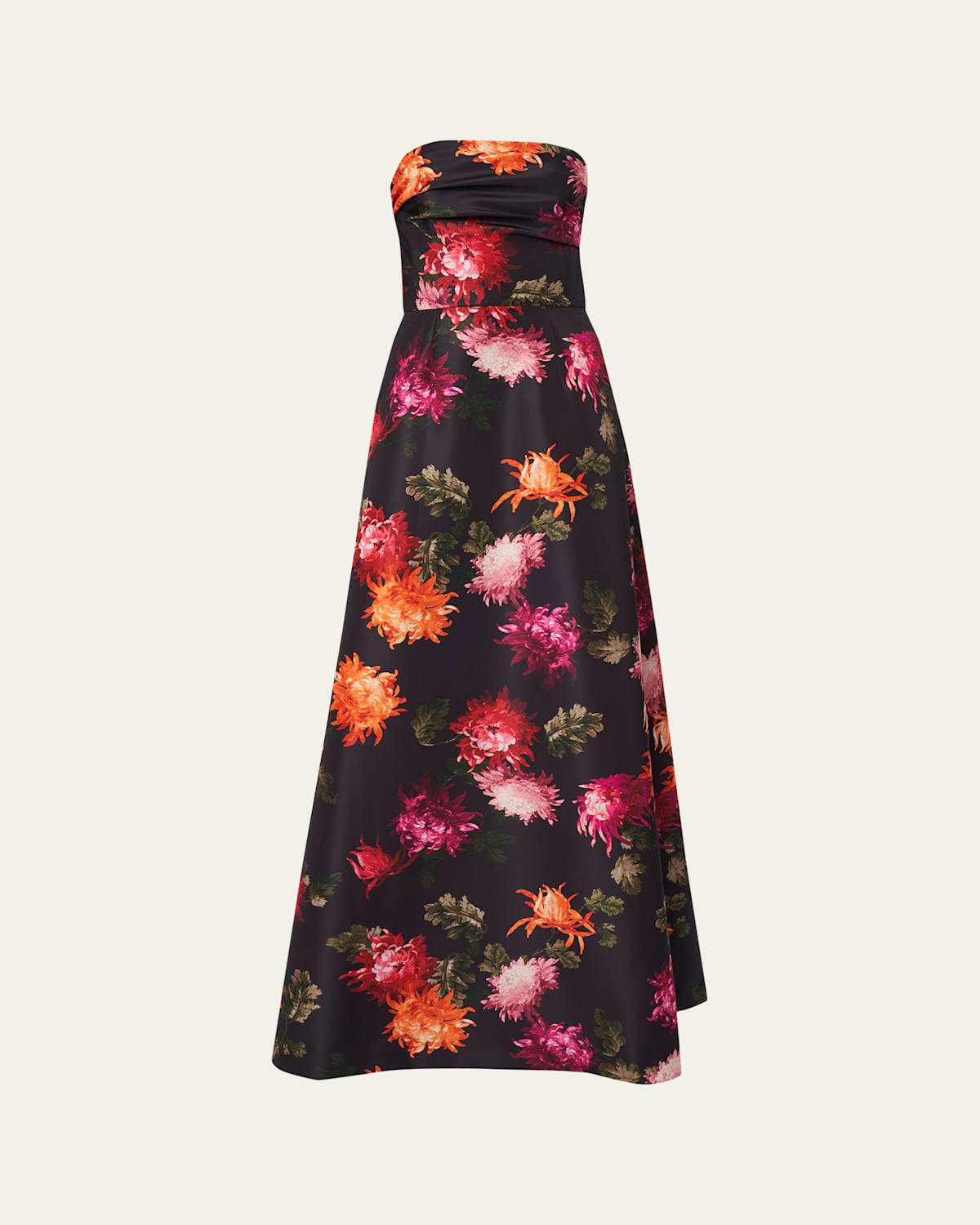 Carolina Herrera Floral-print Strapless A-line Gown In Multi