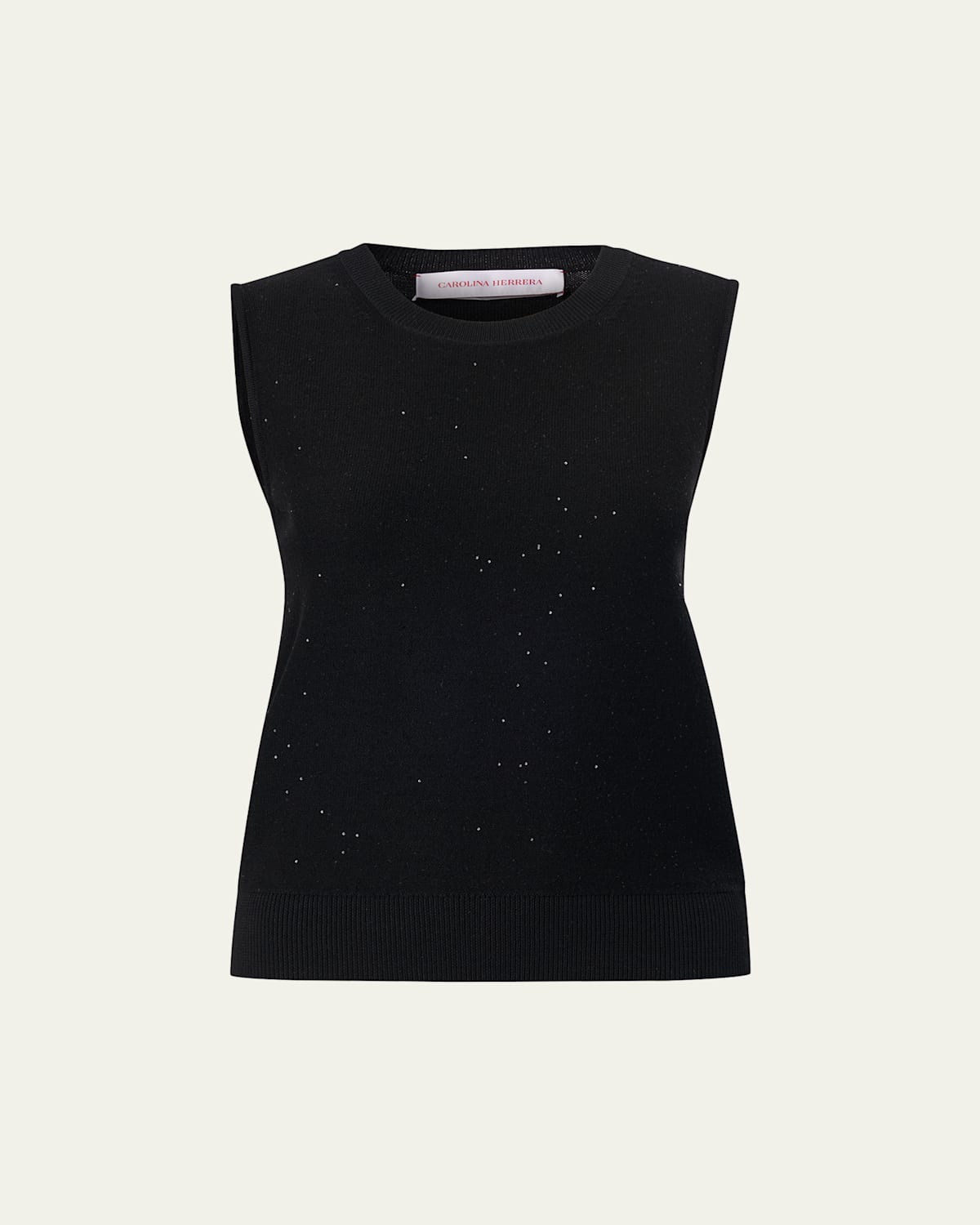 Carolina Herrera Wool Blend Sleeveless Crewneck Tank In Black