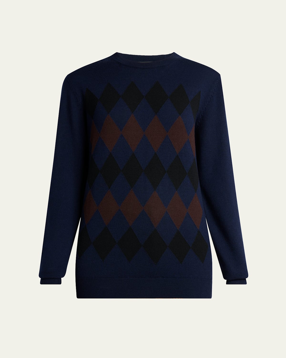 Proenza Schouler Diamond-pattern Merino Wool-silk Blend Sweater In Blue