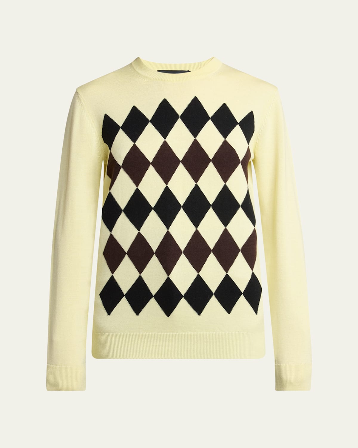 Proenza Schouler Diamond-pattern Merino Wool-silk Blend Sweater In Yellow