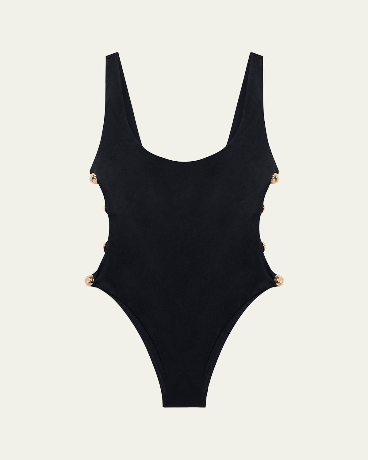 Simkhai Mona Studded One-piece Swimsuit In Black