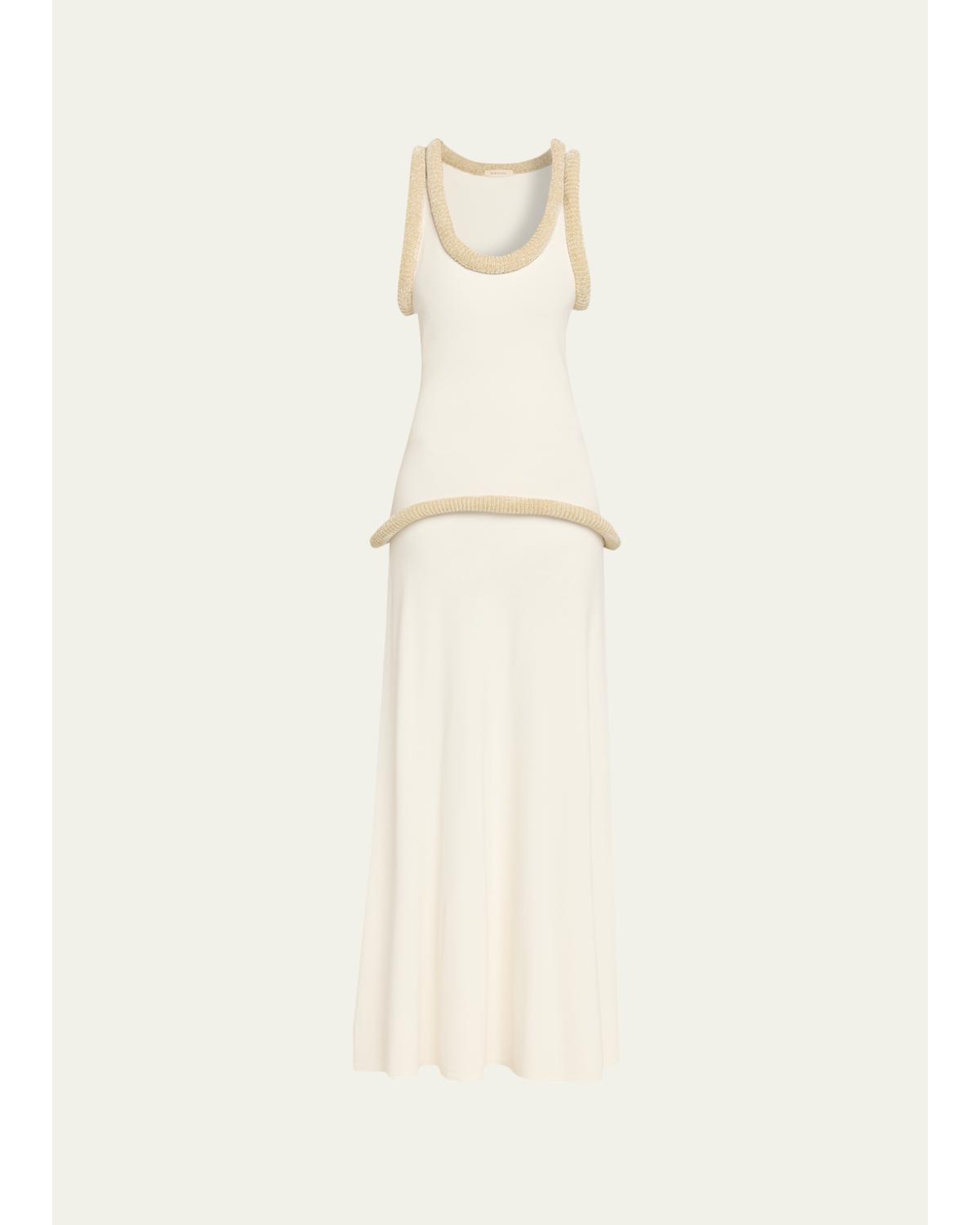 Diotima Basseterre Tubular Chenille Sleeveless Maxi Dress In Neutral