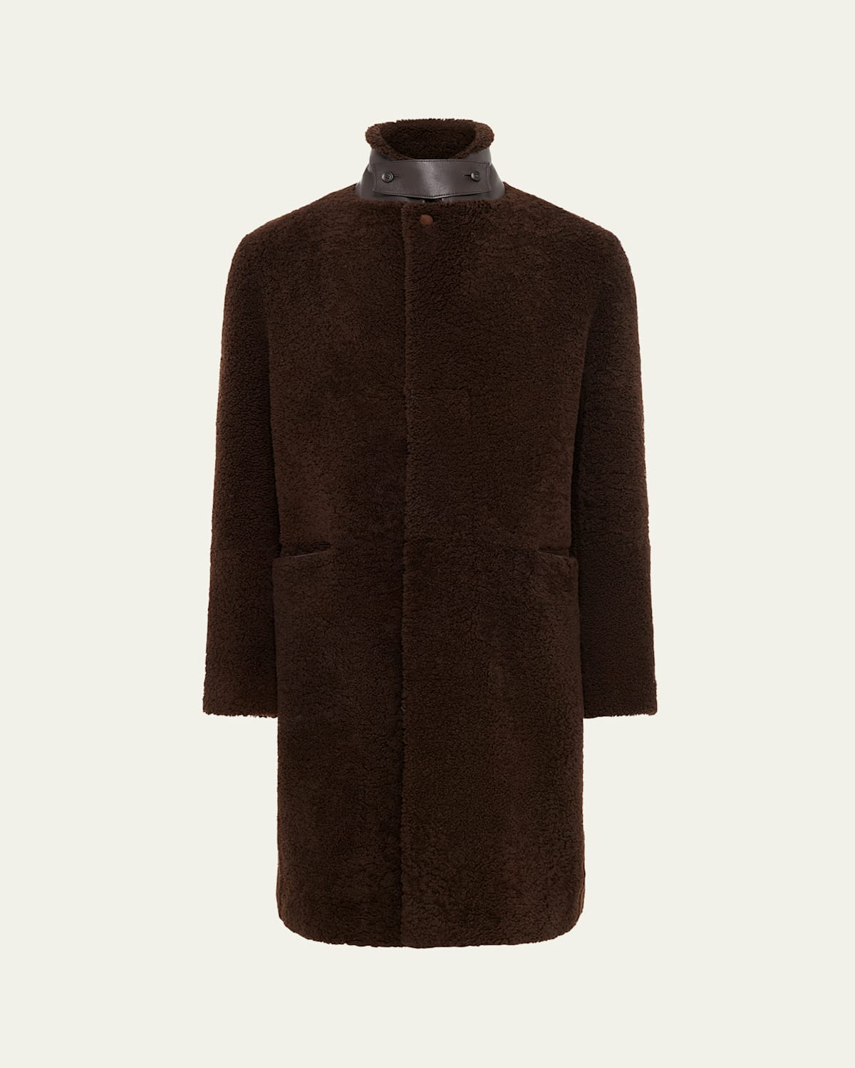 Gabriela Hearst Men's Shearling Teddy Car Coat