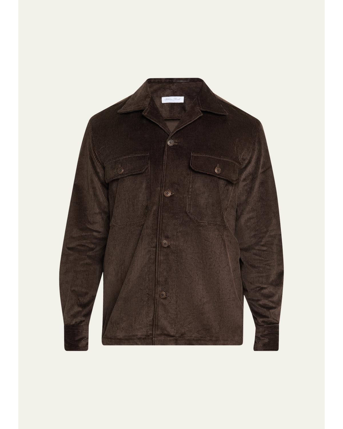 Men'S Cotton Corduroy Dual-Pocket Overshirt