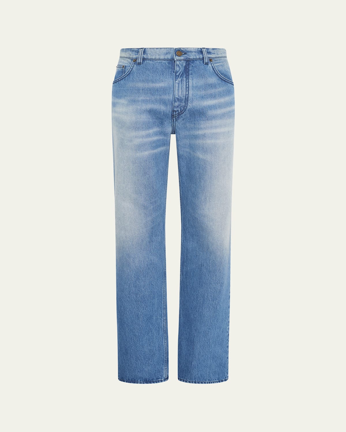 Gabriela Hearst Rey Straight-leg Five Pocket Pant In Uruguayan Blue Recycled Cotton Denim In Blue