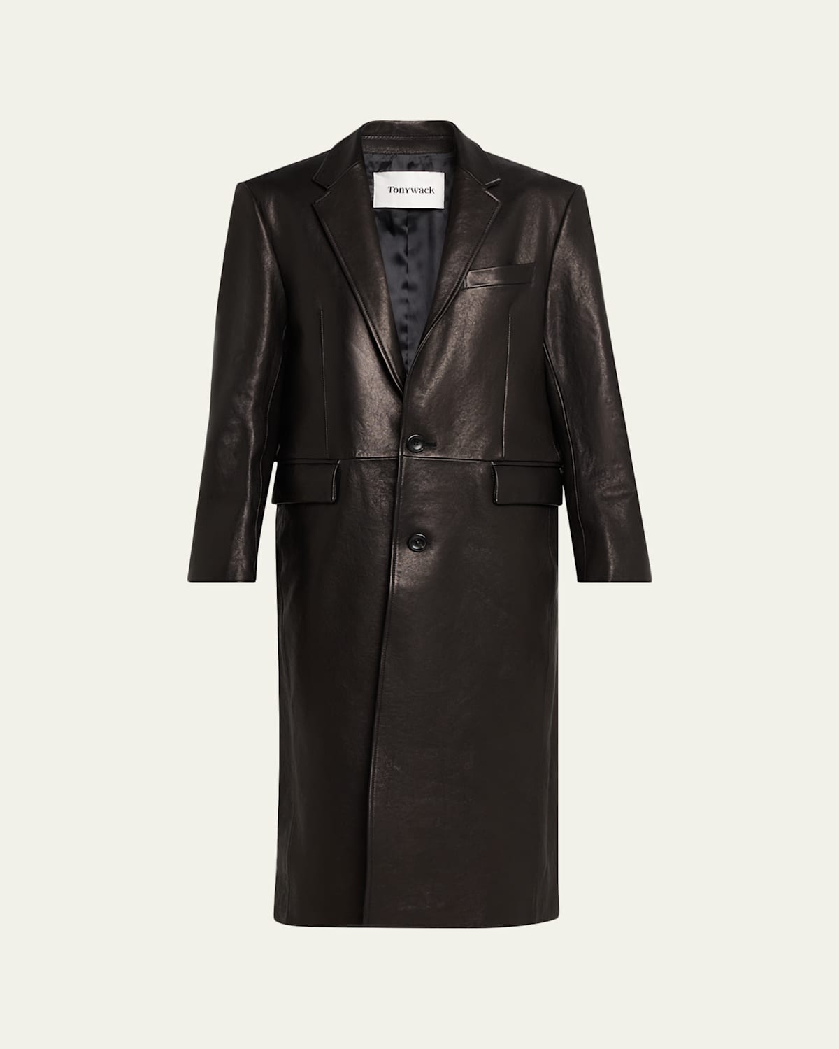 Tonywack Vegetable-tanned Leather Coat In Black