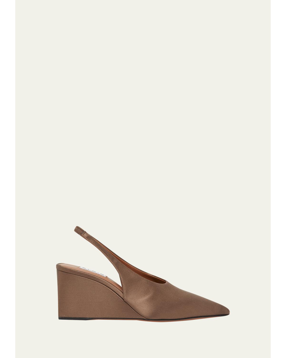 75mm Satin Slingback Wedges