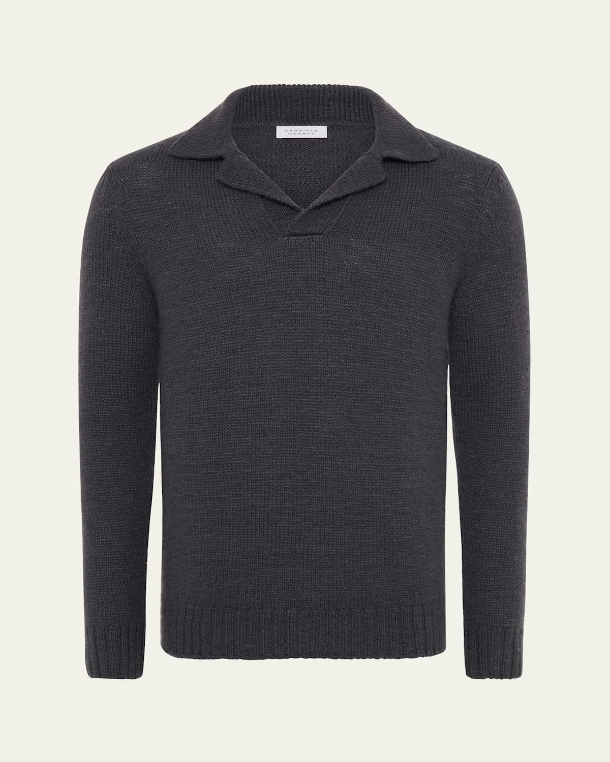 Gabriela Hearst Aled Knit Polo In Charcoal Cashmere In Gray