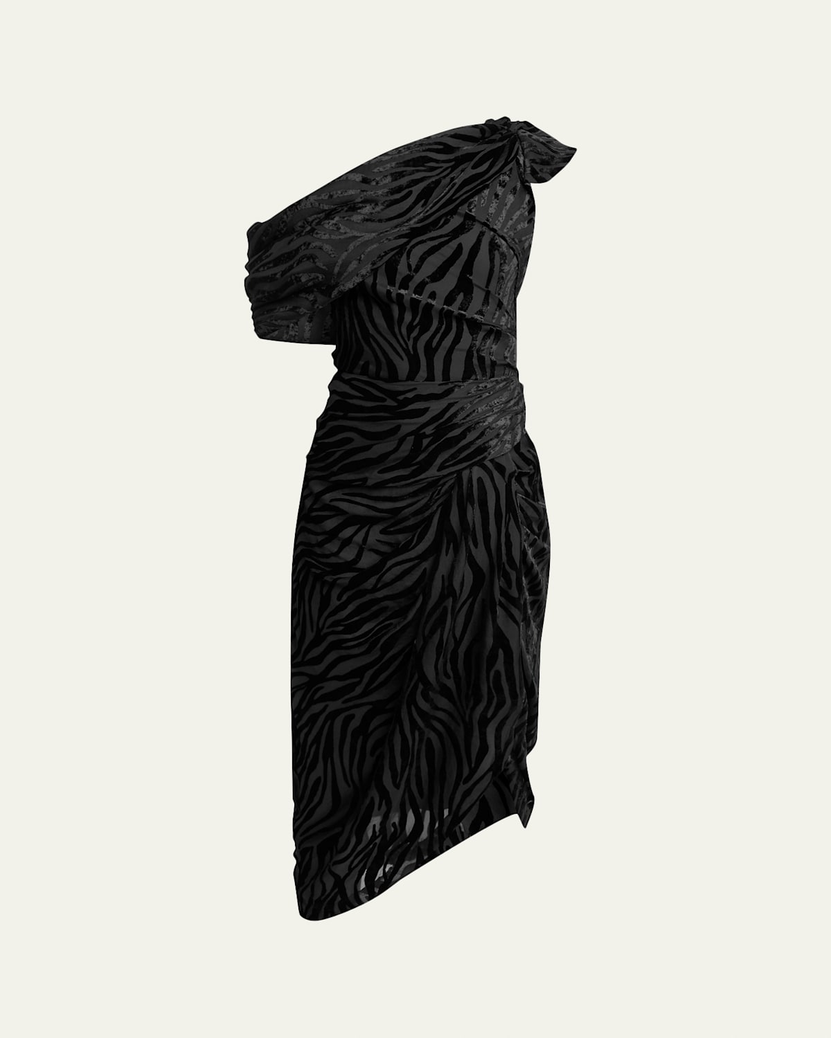 Isabel Marant Cyane Draped Velvet Burnout Bodycon Midi Dress In Multi