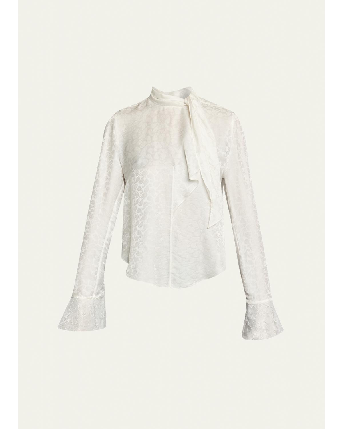 Raphaella Paisley Silk Neck-Scarf Top