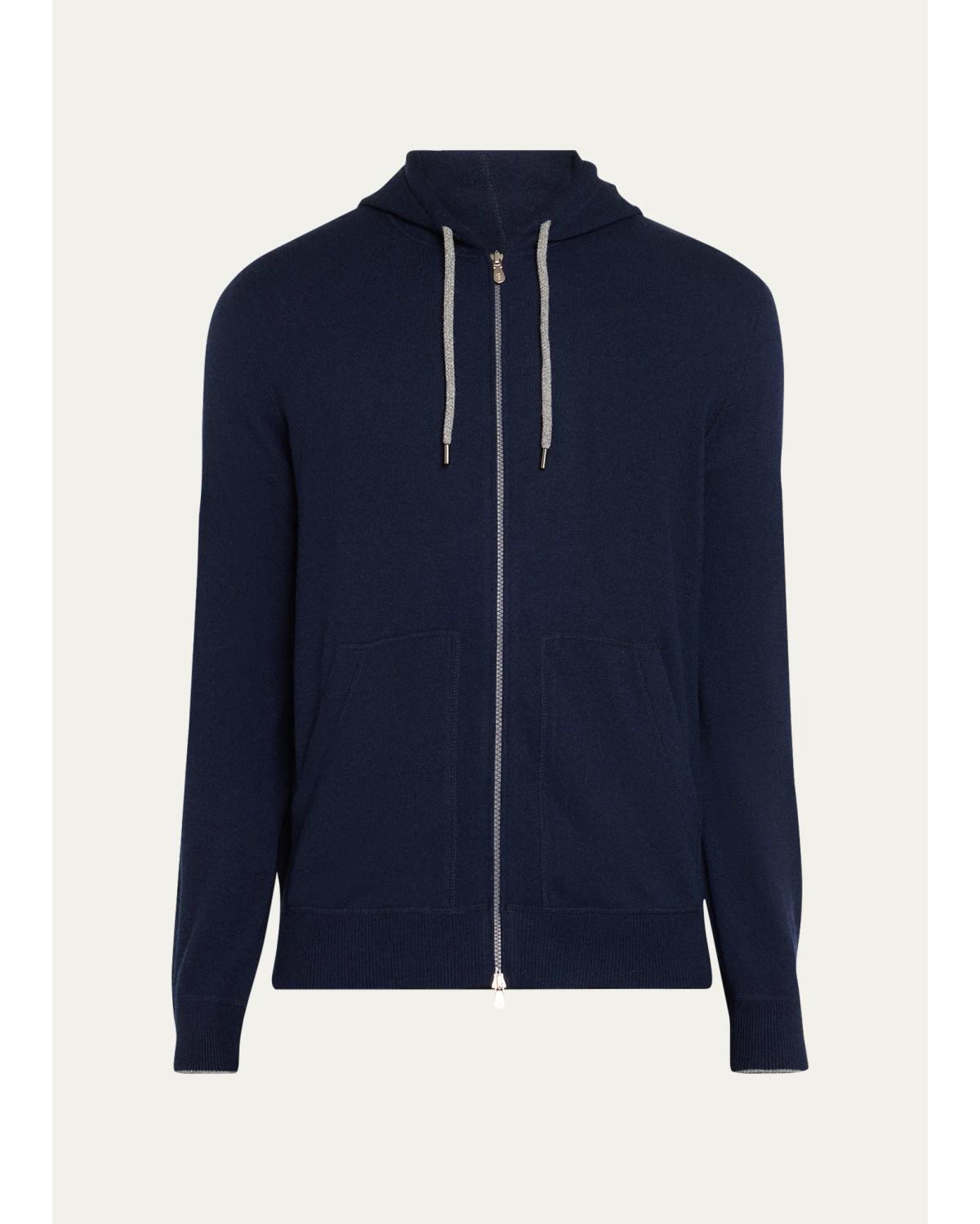 Men'S Cashmere Zip-Front Hoodie