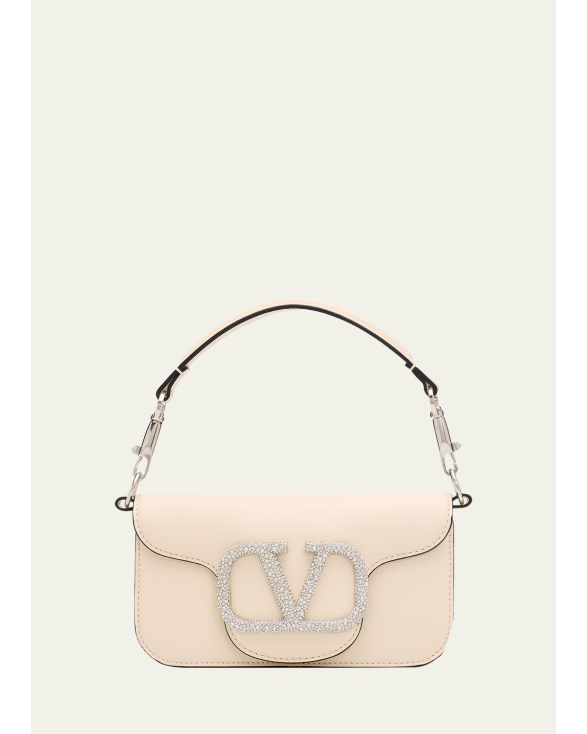 Loco Small Leather Top-Handle Bag with Jewel VLogo