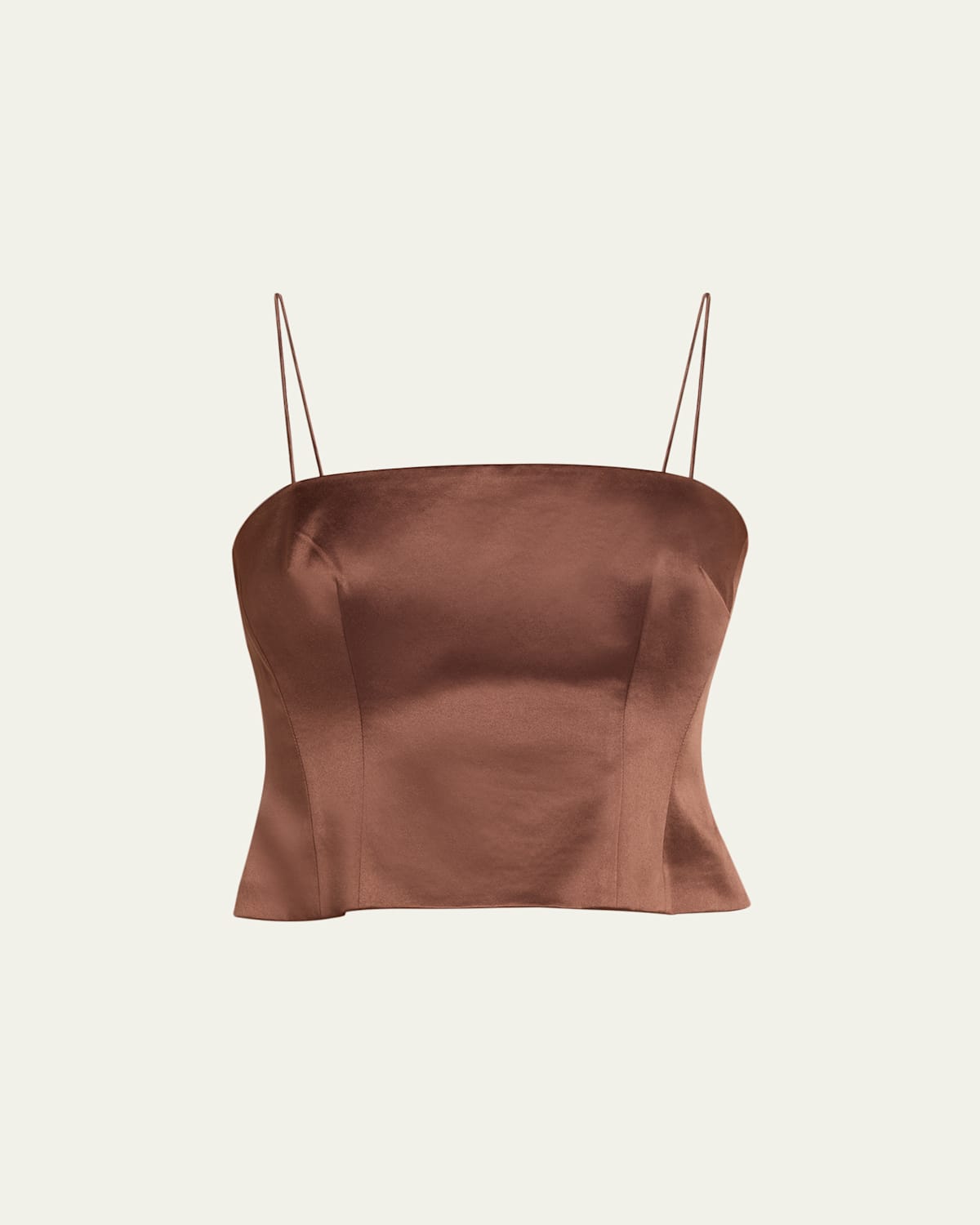 Loveshackfancy Cassana Satin Sleeveless Top In Brown