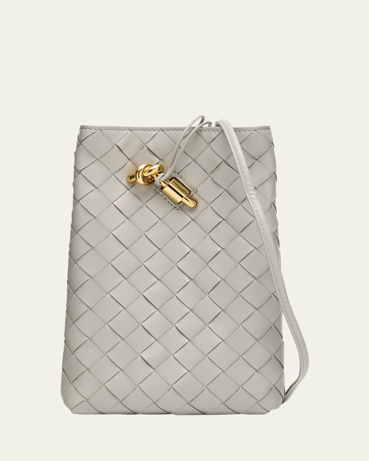 Bottega Veneta Andiamo Phone Pouch Crossbody Bag In Brown