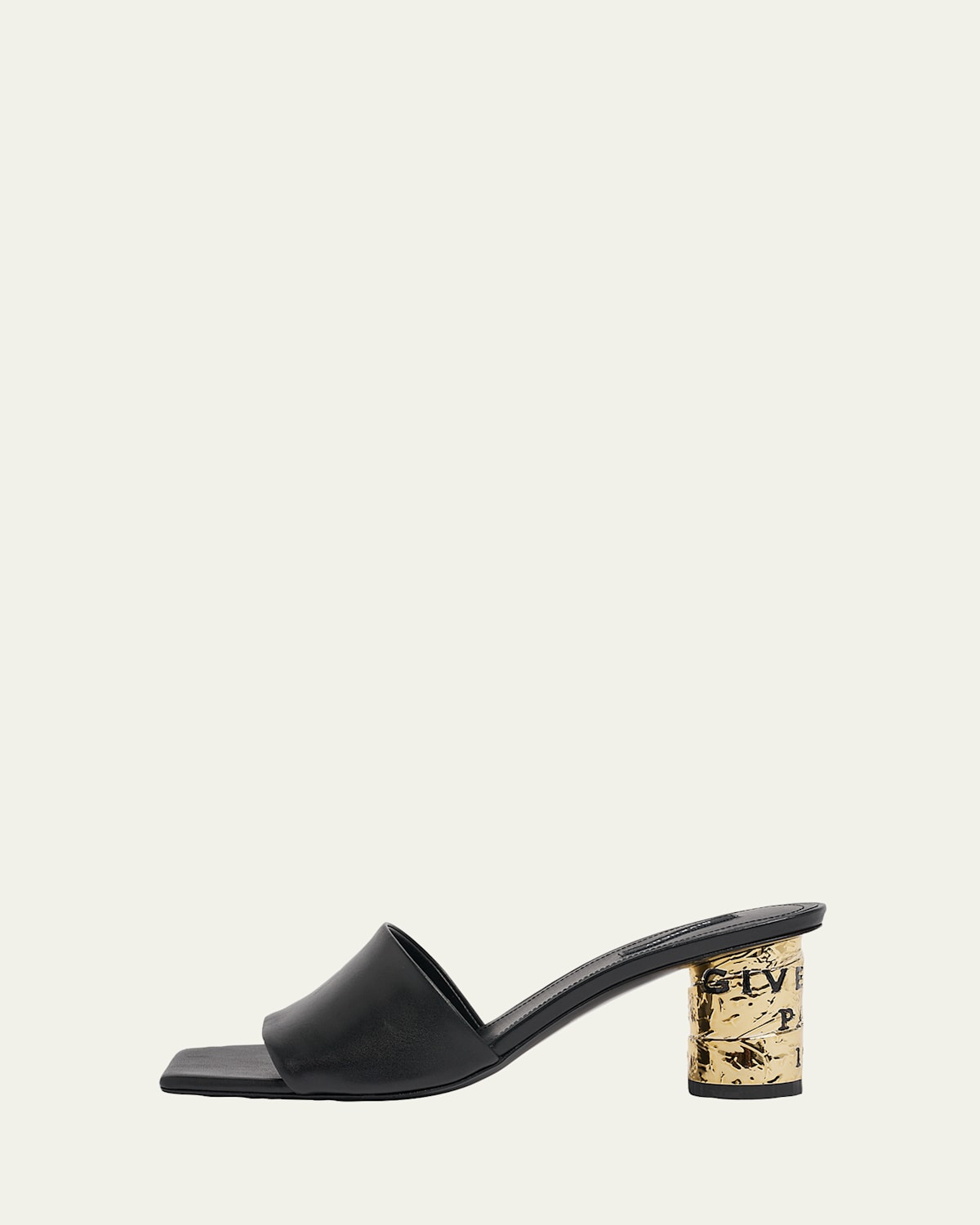 Givenchy 65mm Logo Heel Leather Mule Sandals In Multi