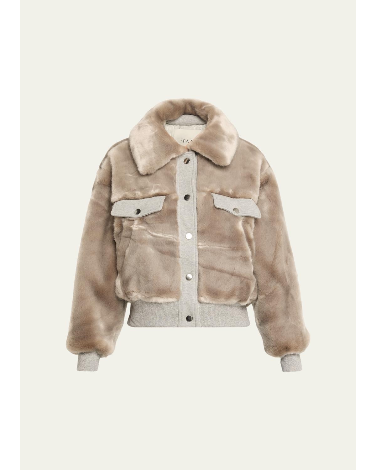 Short Faux-Fur Bomber Jacket
