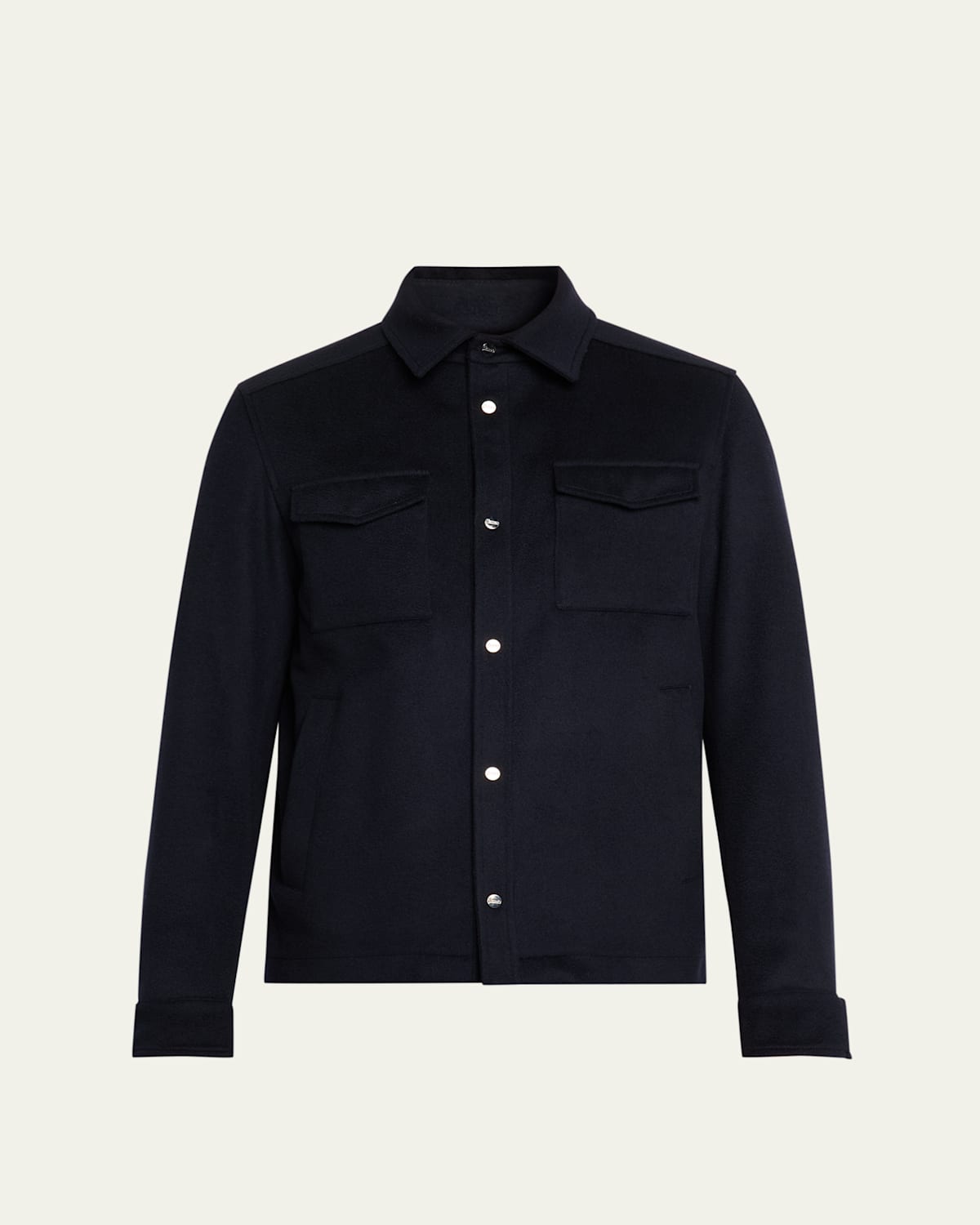 Herno Men's Wool And Cashmere Shirt In Blue