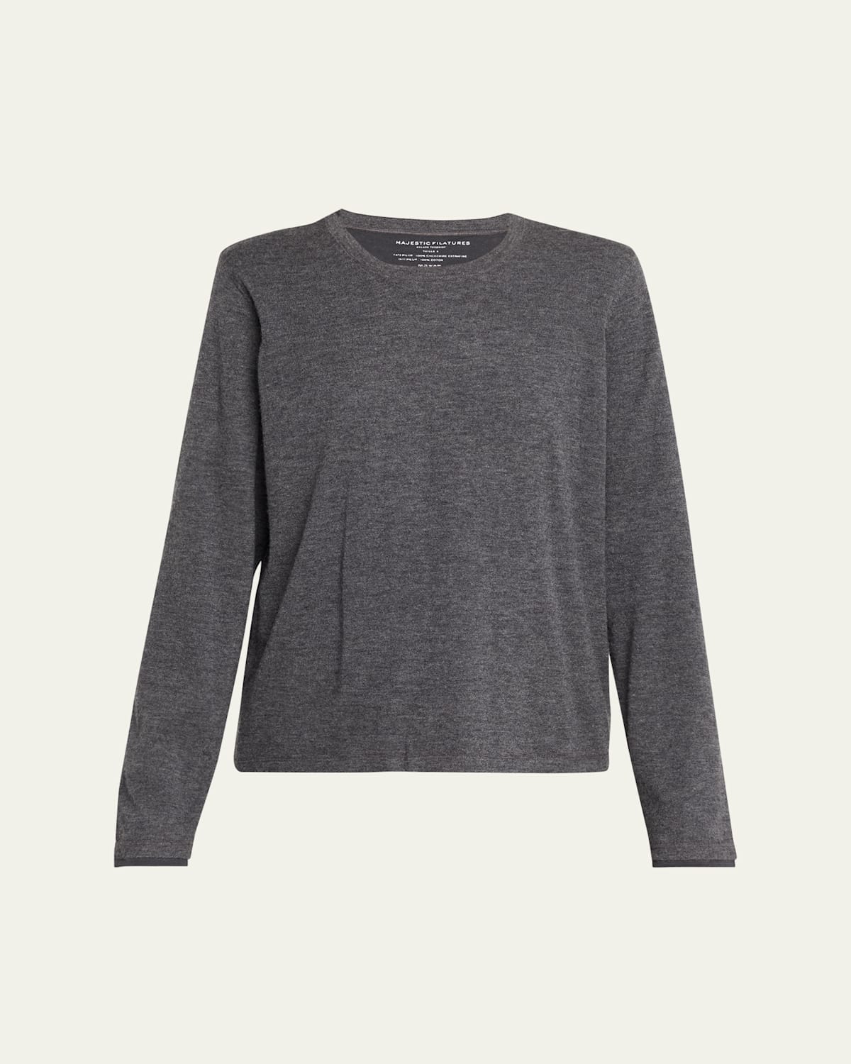 Majestic Cashmere Melange-knit Crewneck In Gray