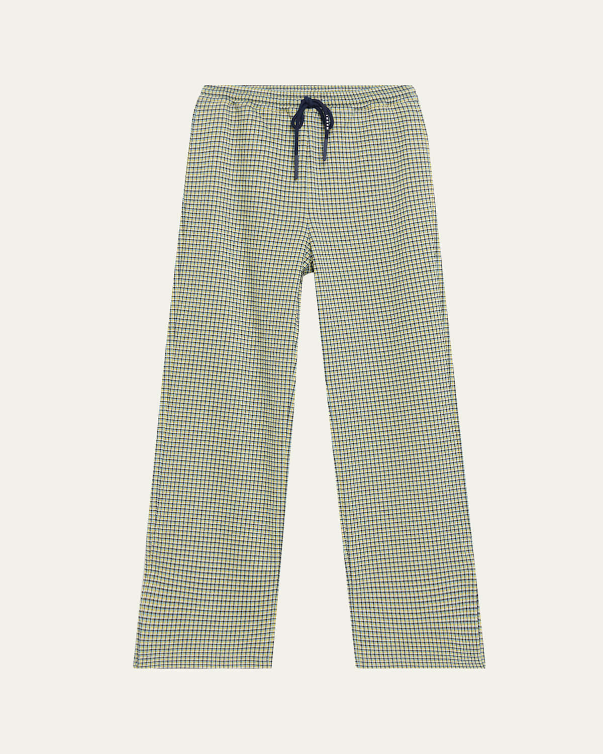 Marni Mini Check Jacquard Straight-leg Pull-on Pants In Vanilla