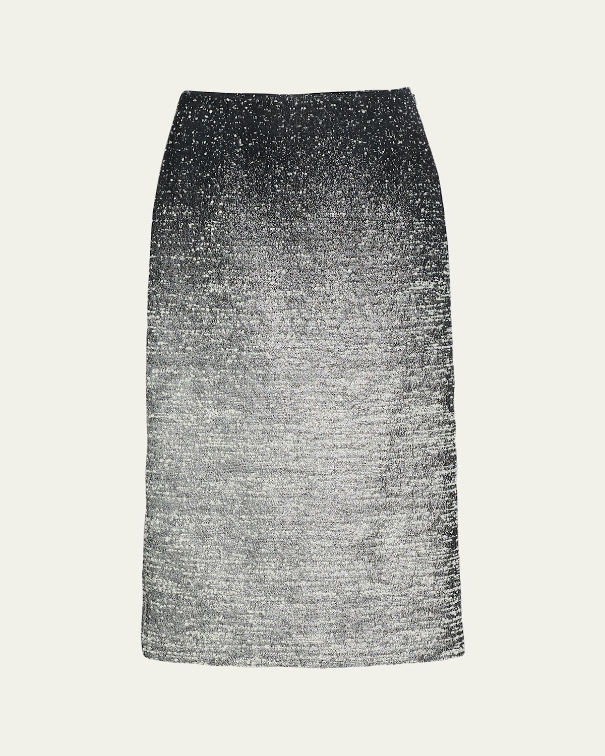 Oscar De La Renta Ombre Metallic Boucle Jacquard Midi Pencil Skirt In Multi