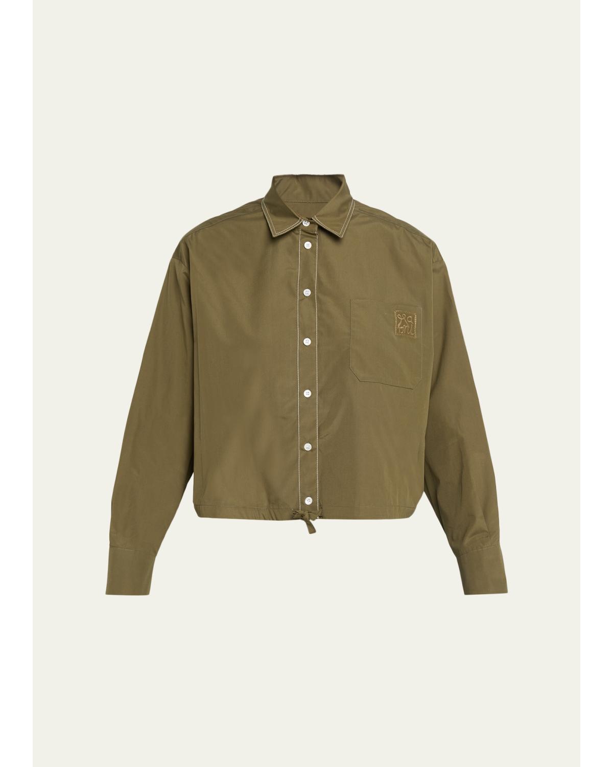Cotton Boxy Fit Button-Down Shirt