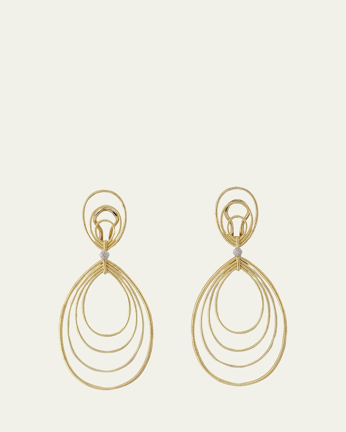 Buccellati Hawaii 18K Gold Pendant Earrings, 5cm