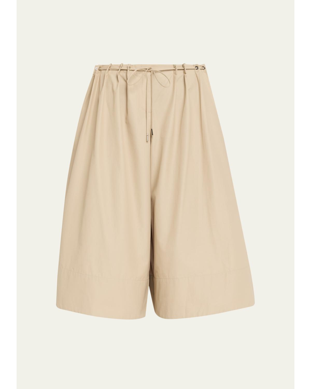 Sutton Drawstring Wide-Leg Bermuda Shorts