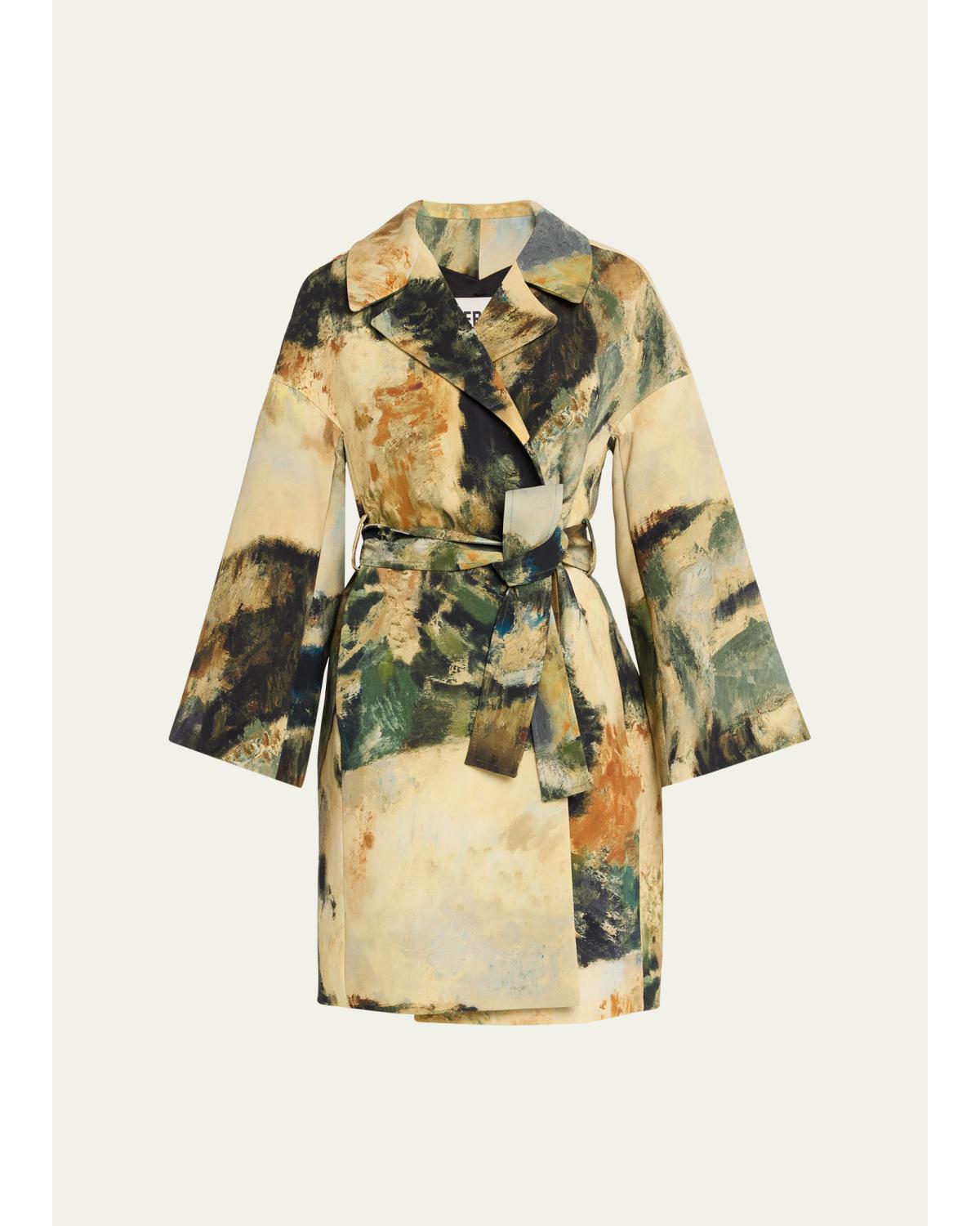 Modernist Lands Silk Vienna Wrap Coat