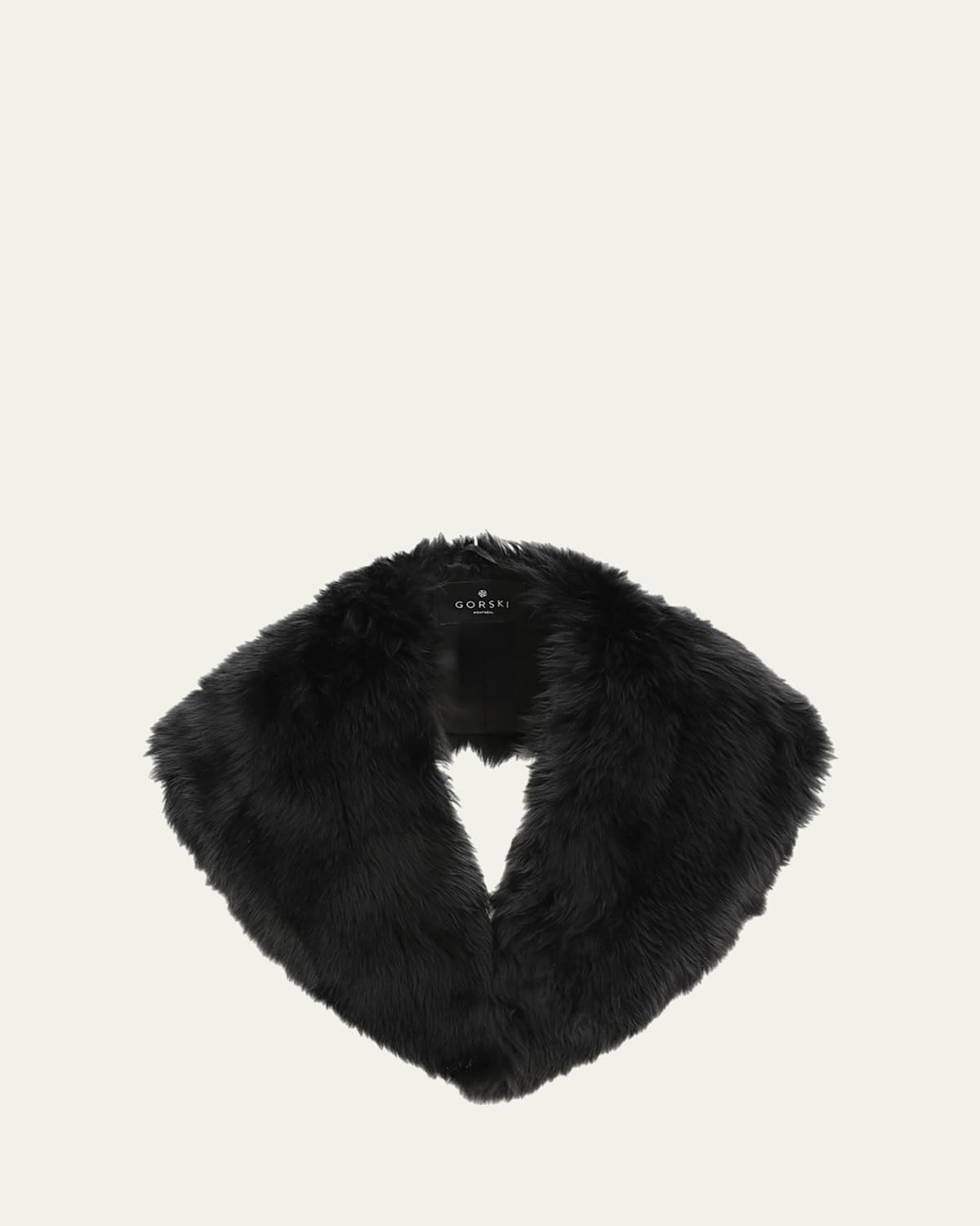 Gorski Merinillo Shearling Shawl In Black