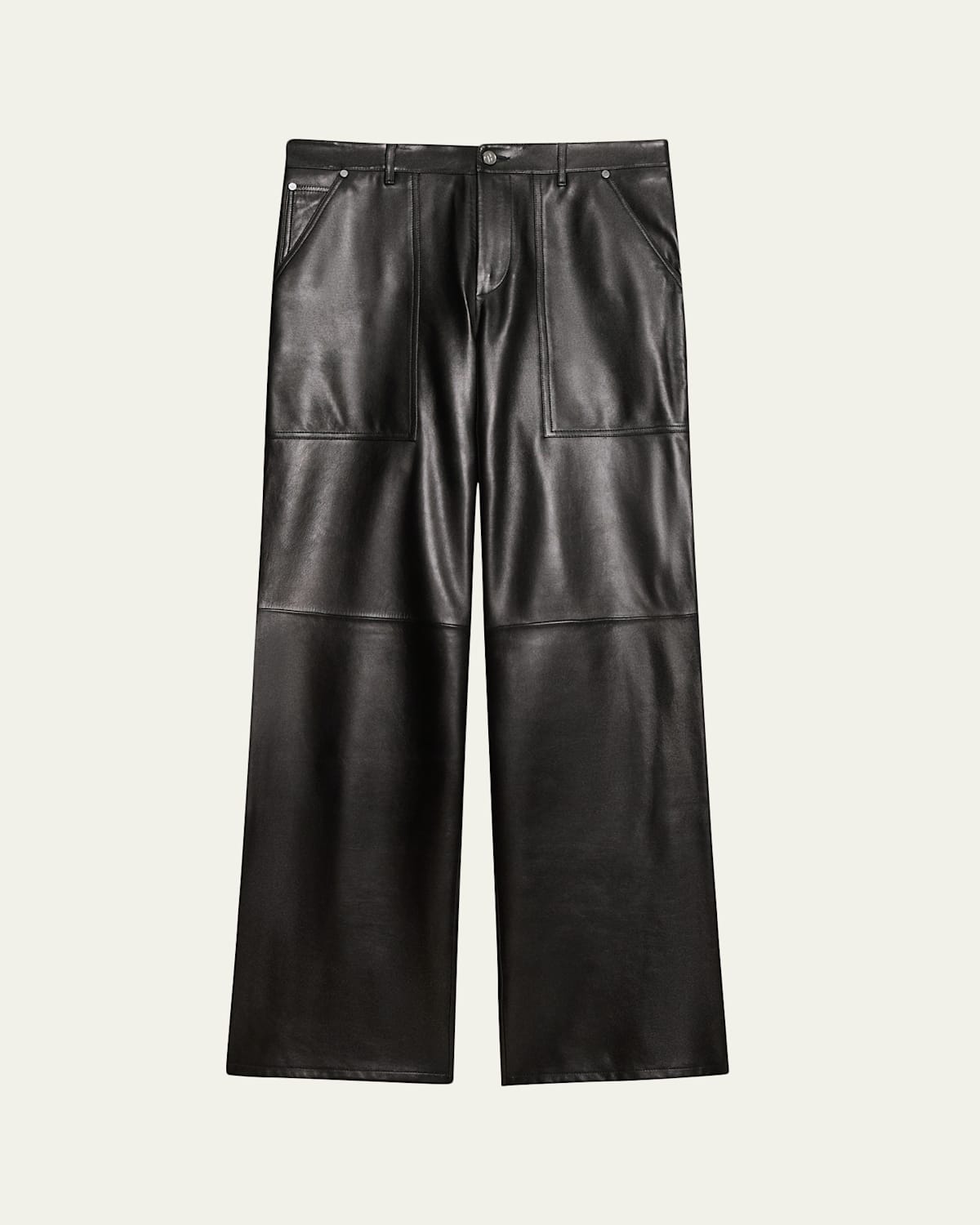 Helmut Lang Men's Leather Utlity Pants In Black