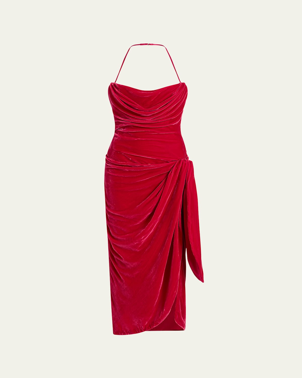 Noah Draped Velvet Dress