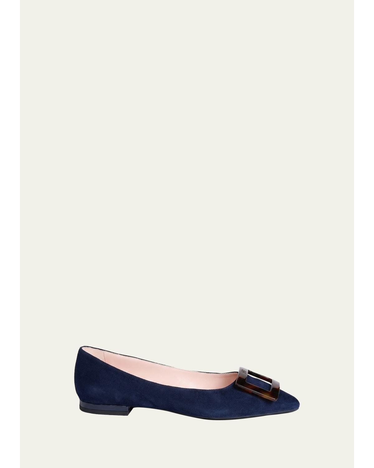 Gommettine Suede Ballerina Flats