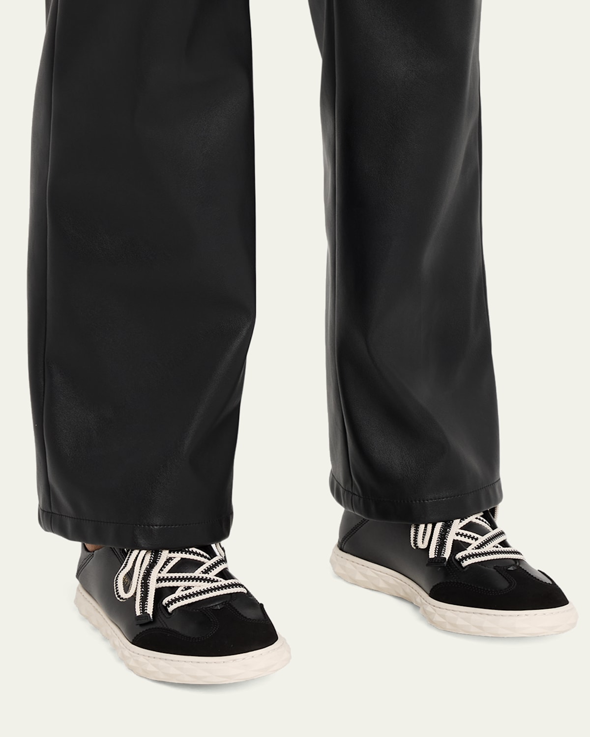 Diamond Light Flex Mixed Leather Low-Top Sneakers