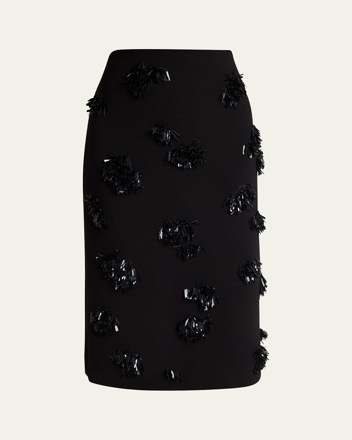 Proenza Schouler Moira Embroidered Compact Crepe Skirt In Black