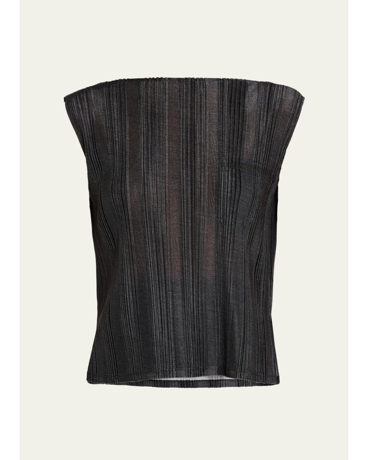 Plisse Jersey Sleeveless Top