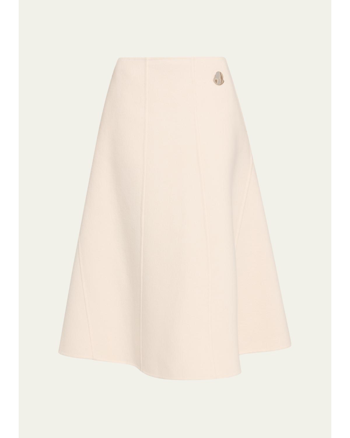 x Jil Sander Wool Midi Skirt