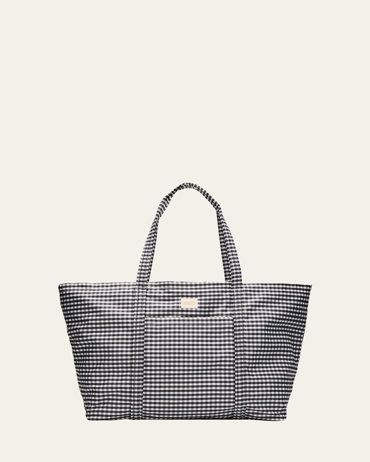 Loeffler Randall Dina Gingham-print Nylon Travel Tote Bag In Gray