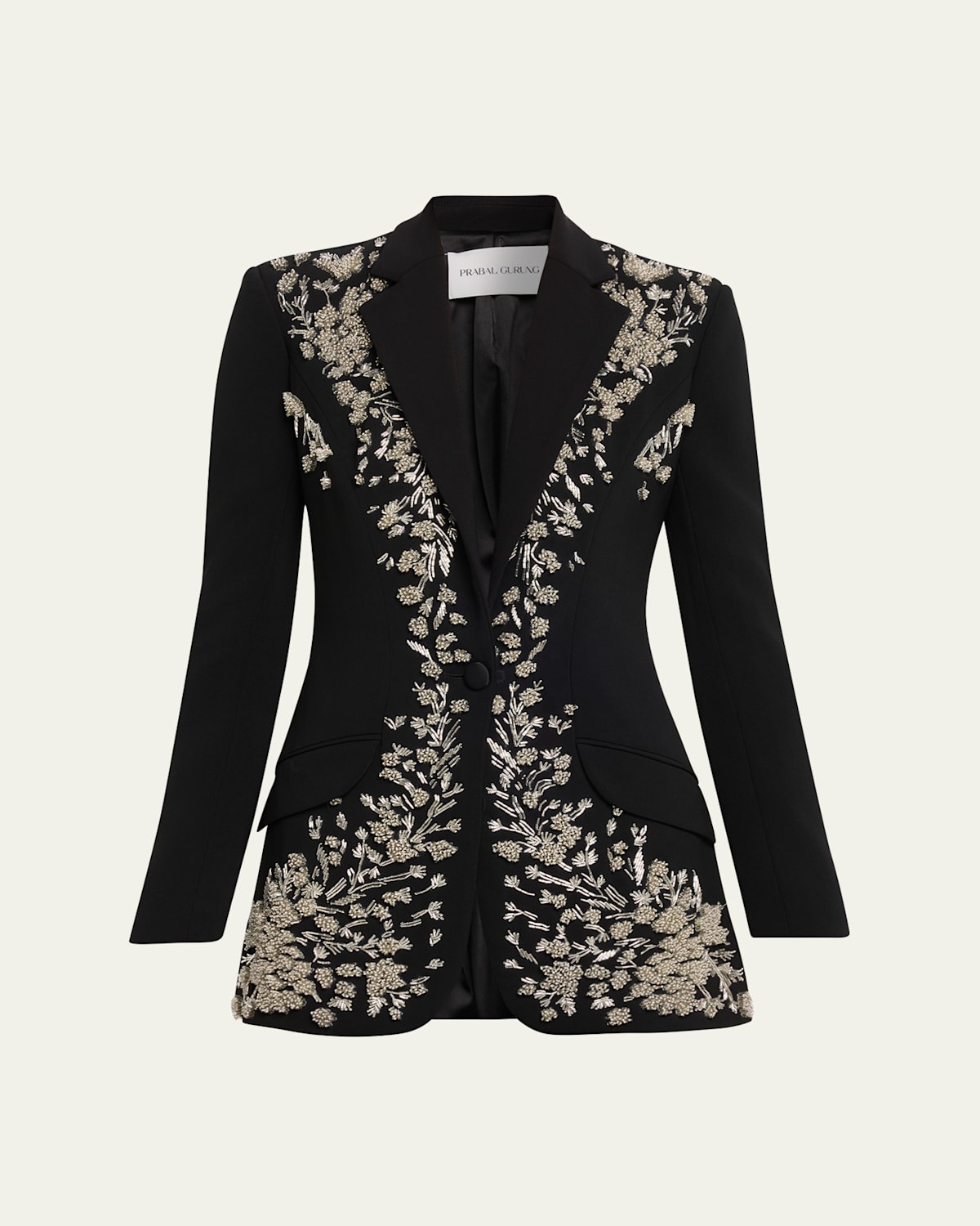 Prabal Gurung Beaded Single-button Blazer