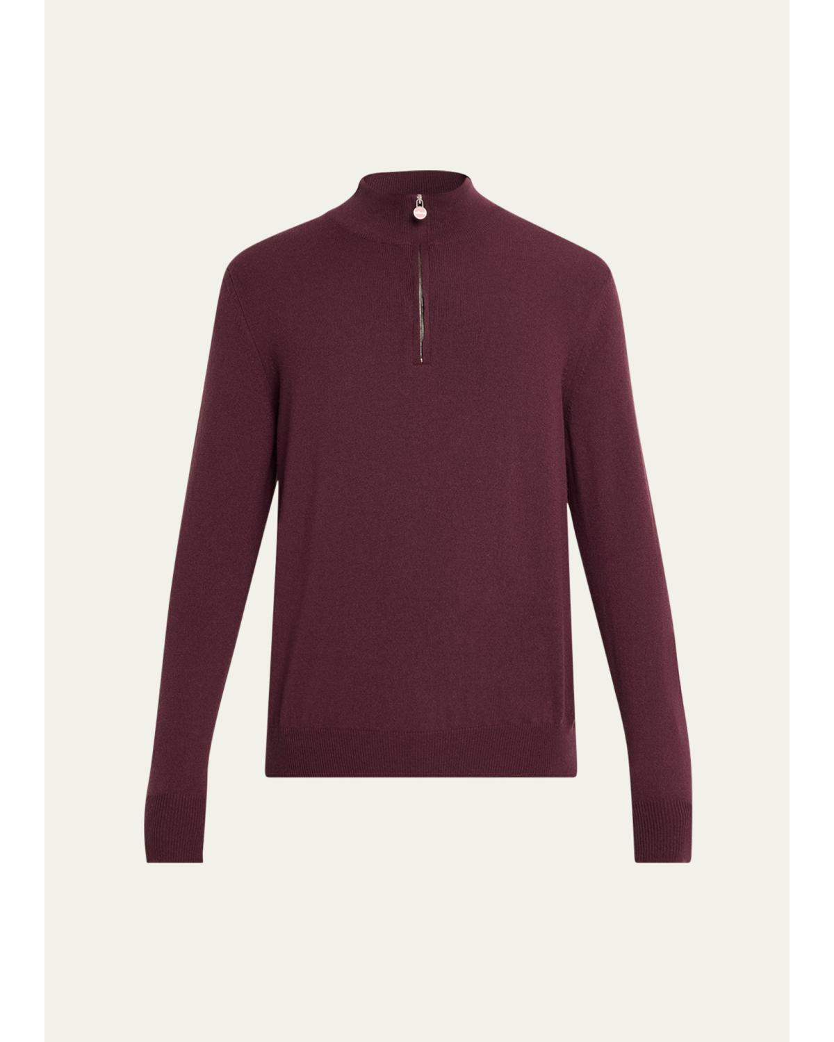 Men'S 12Gg Cashmere Mock Neck Quarter-Zip Sweater