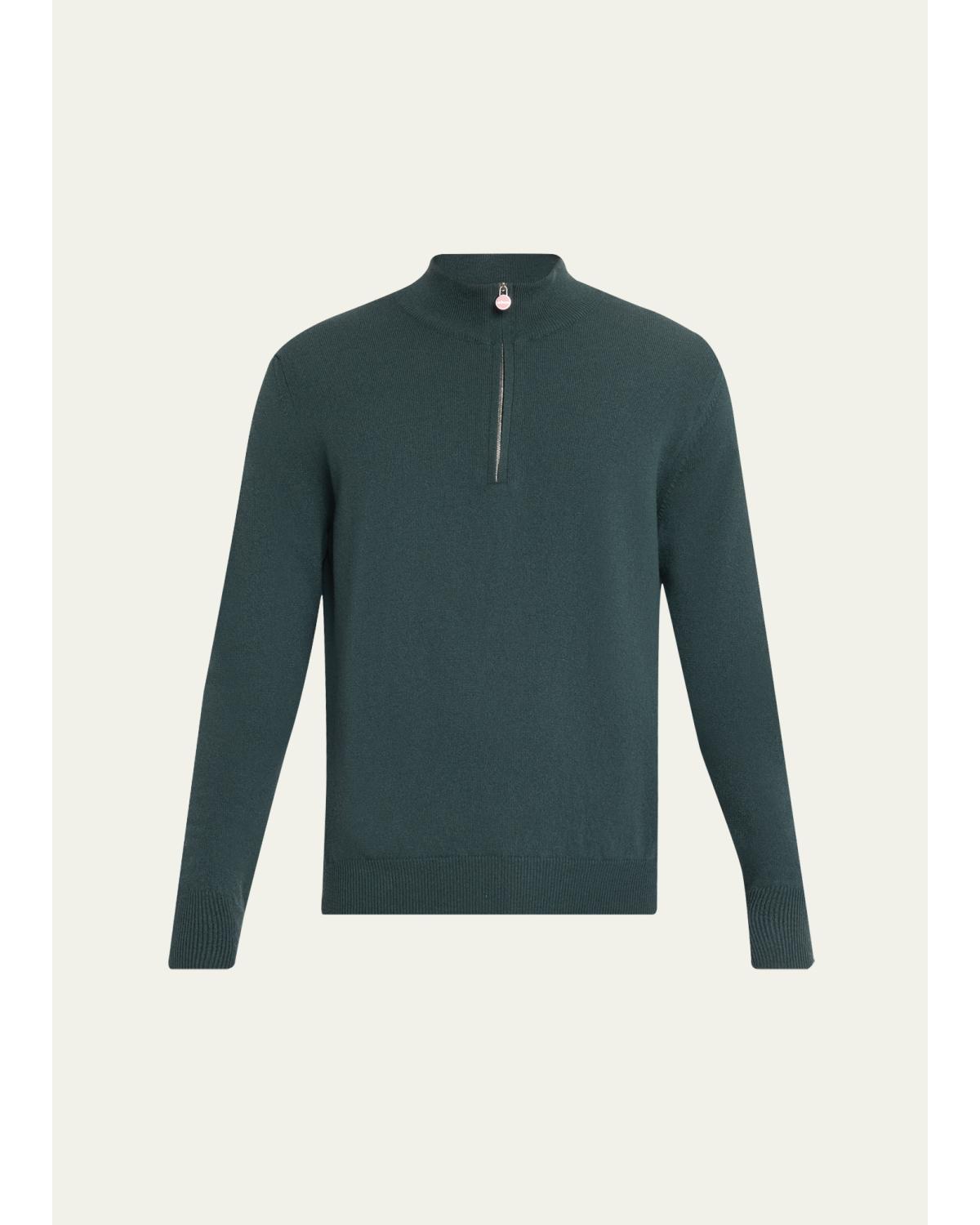 Men'S 12Gg Cashmere Mock Neck Quarter-Zip Sweater