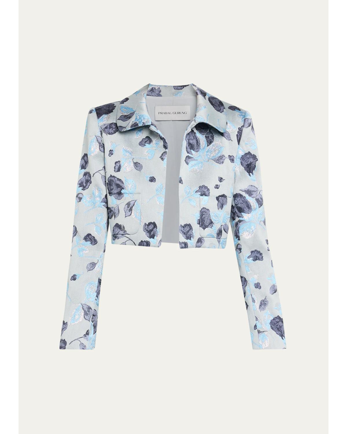 Floral Jacquard Bolero Jacket