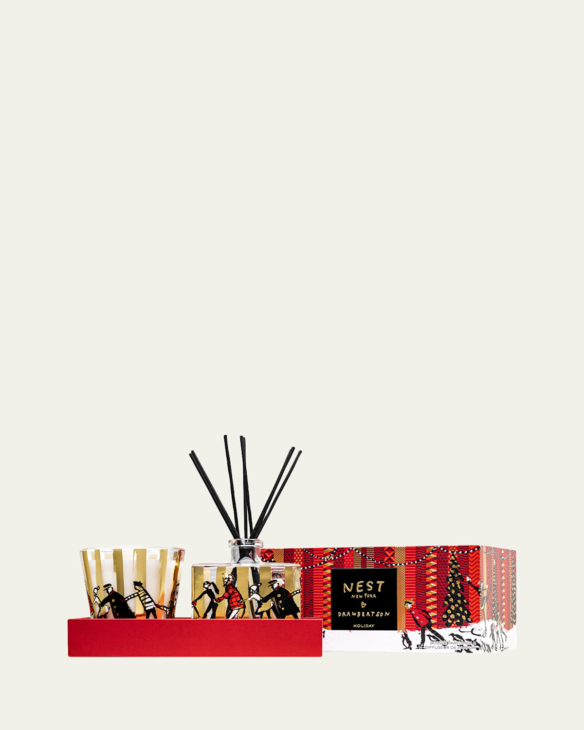 Nest New York Drawbertson Holiday Candle & Diffuser Set In Red