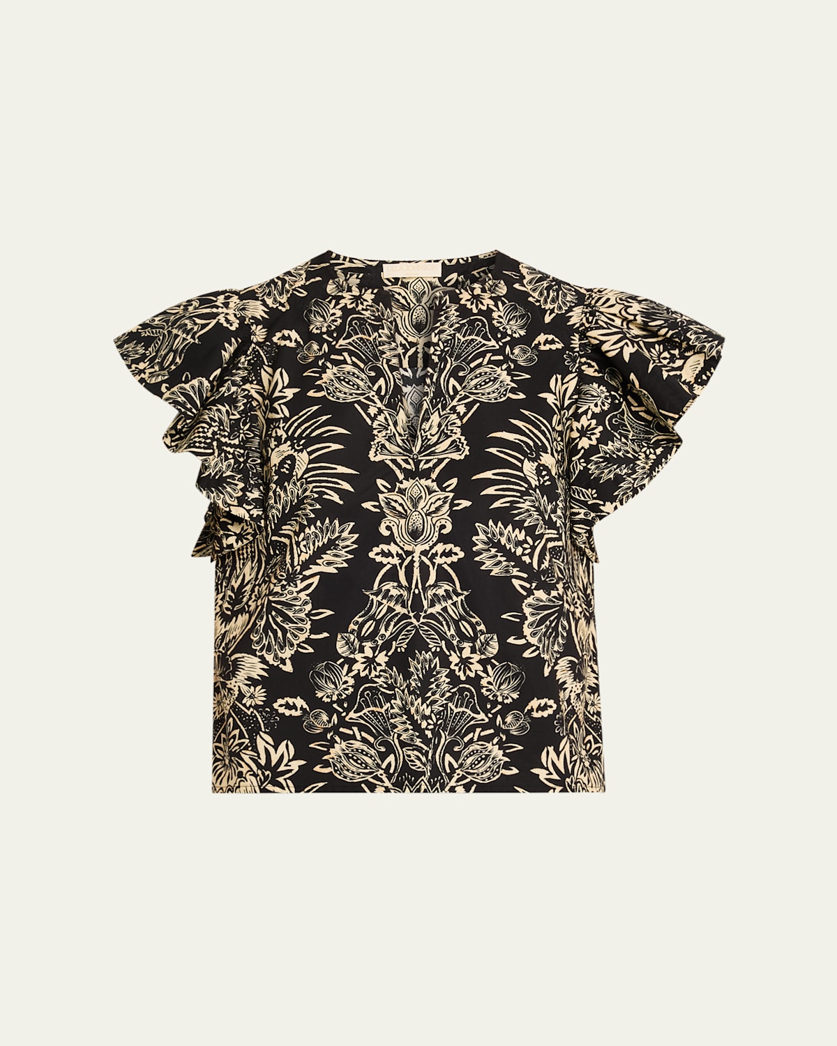 Ulla Johnson Severine Floral Flutter-sleeve Blouse In Multi