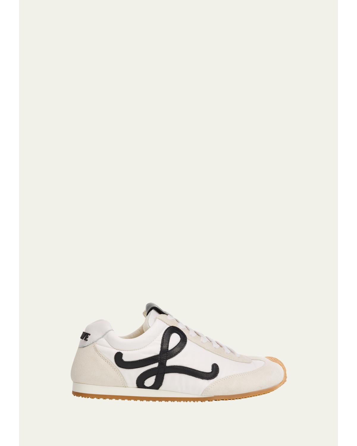 Ballet Runner 2.0 Nylon And Calfskin Low-Top Sneakers