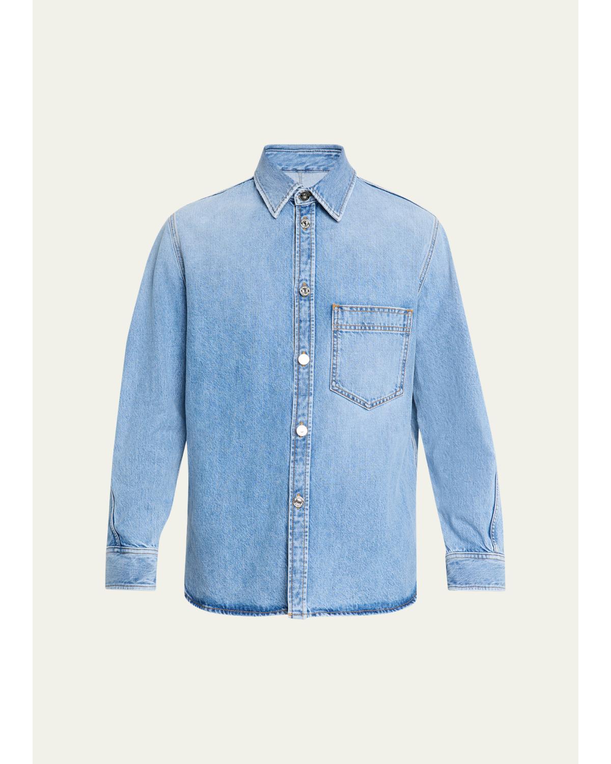 Men'S Stone-Washed Denim Shirt