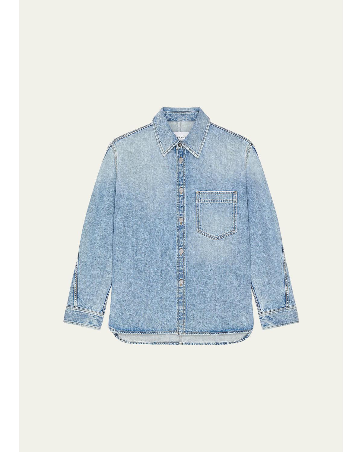 Men'S Stone-Washed Denim Shirt